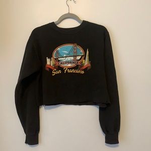 California,San Francisco cropped black sweatshirt